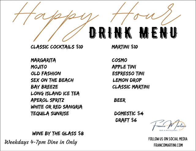 drink menu